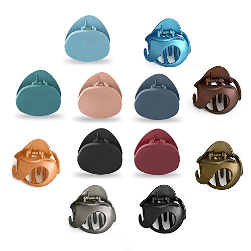 JOYPEA Hair Claw Clip Mix Colors,12 Pcs Hair Clips Non Slip Simple Vintage For Women Girls,Claw Clips Hair Accessories