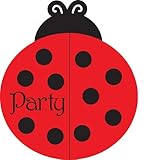 Creative Converting Ladybug Fancy Party Invitations, 25 Count