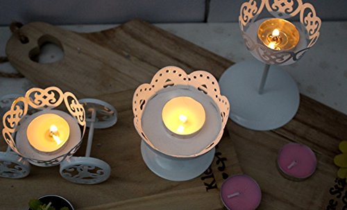 Hosaire 1PC Iron Cake Stand Dessert Taiwan Candlestick Decoration Living Room Wedding Decoration White Colour(8cmX12cm)