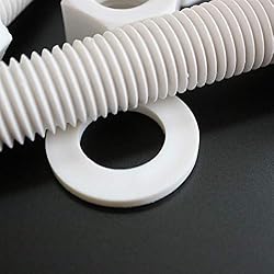 5x White Hexagon Head Screws Polypropylene
