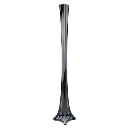 Zucker Black Glass Eiffel Tower Vase Tall Wedding Decoration