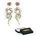 BodyJ4You 4PC Glass Ear Tapers Plugs 00G Rainbow Swirl Teardrop Spiral Gauges Piercing Set