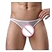 ManxiVoo Mens Sexy Perspective Underwear Shorts Underpants Pouch Soft Briefs Panties (L, White)