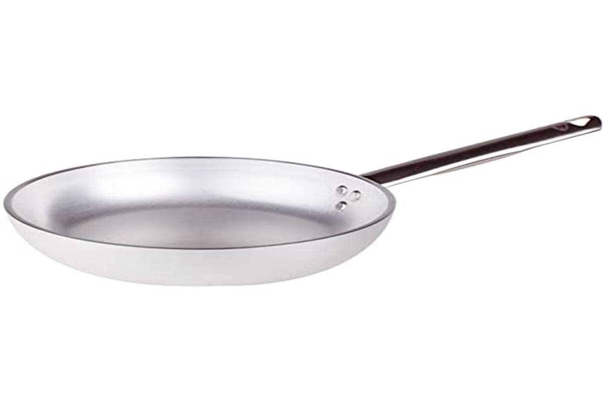Pentole Agnelli Aluminium Professional Radiant Frying Pan 5 Mm. Thick With Tubular Steel Handle, Diameter 24 Cm.