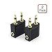 Alait 2 Pack 3.5mm Airplane Airline Headphone Adapters,Golden Plated Airline Headphone Adapter