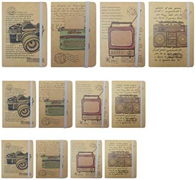 Bag of Small Things Diary Notebook Hard Cover Size A5, A6, A7,80 GSM, 185 Ruled Pages Combo/Set of 12 - Retro