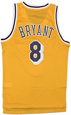 Fcdraon Youth Kobe Jerseys Los Angeles 8 Bryant Jerseys Basketball Kids Yellow Size (M(10-12 Years Old))