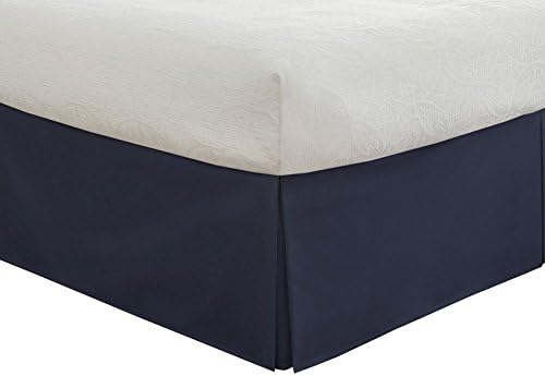 Delux Bed Skirt Dust Ruffle 2700 Series Soft Wrinkle, Fade and Stain Resistant, Queen, Navy Blue
