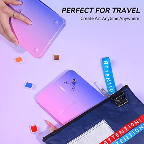 MeiLiang Watercolor Paint Set, 48 Vivid Colors Includes12 Metallic