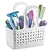 iDesign Portable Plastic Shower Tote Caddy with Handle for College Dorm or Bathroom - White - Made in USA