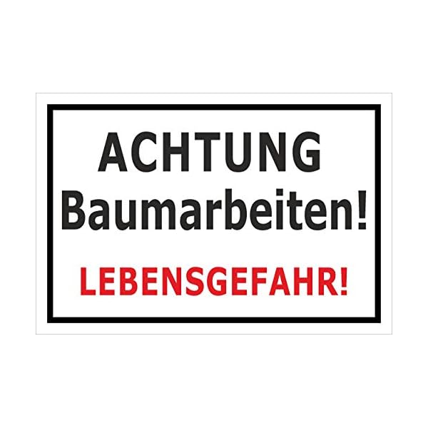 Melis-Folienwerkstatt Schild Baumarbeiten Lebensgefahr - 45x30cm - 3mm Aluverbund â 20 VAR S00359-147-A