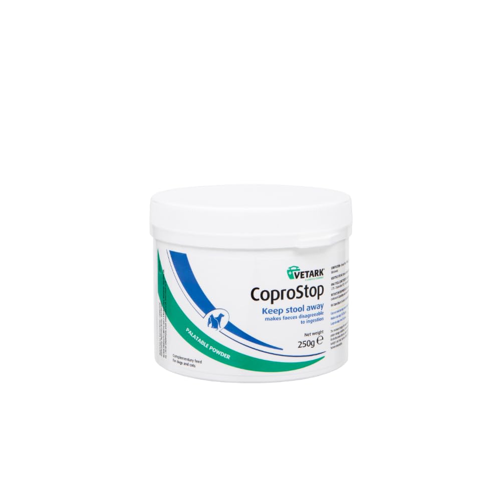 Vetark | CoproStop Stool Repellent Powder for Adult Cats & Dogs | Easy to give | Reduces bad breath | Puppies from 6 weeks of age | 250g