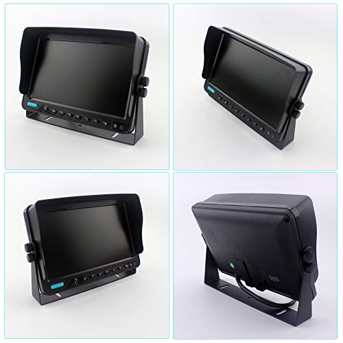 CAMSLEAD Heavy Vehicle Safety Camera System 9" Monitor with Quad Split Screen, Truck Trailer RV Backup Camera, HD Colour IP69K &10G Vibration Rear View Camera System for Van Caravan Camper Motorhome