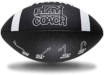 Playcoach Youth Football with Route Tree for Kids 10 to 12 - Endorsed by Drew Brees, Beach Football, Junior Size Football, Leather Football (Black)
