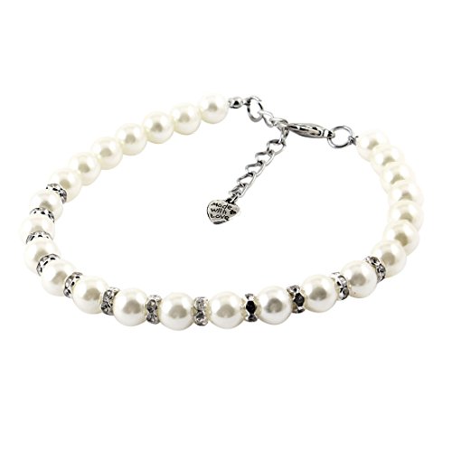 Uxcell faux imitation pearl decor lobster clasp pet dog…