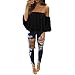 Sagton Womens Sexy Off Shoulder Tops Chiffon Casual flare sleeve Blouse