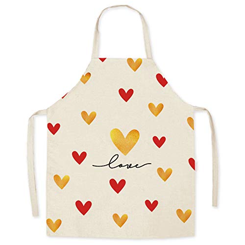 Eyands Love Child Apron for Cooking Baking - Cute Pattern Linen Kitchen Apron for Kids, Cooking Painting Gardening Apron