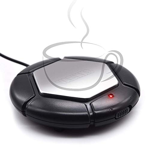 Click Here to See More Images VAlinks Desktop USB Electric Heat Insulation Plate Coffee Warmer Tea Mug Warmer Beverage Warmer with Light Indicator and ON/OFF Switch for Indoor & Outdoor Household Office Camping