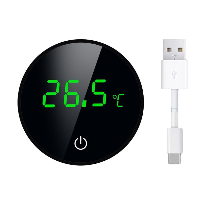 Aquarium Thermometer Sticker, Terrarium,Digital, Water, Fish Tank, LED Touch Display, High Precision, Rechargeable