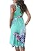 Women's Floral Printed Sleeveless Racerback Casual Tank Midi Dress X-Large Green