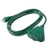 ClearMax 8 Feet Triangular 3 Outlet Heavy Duty Extension Cord Power Splitter 16AWG Indoor Outdoor Use