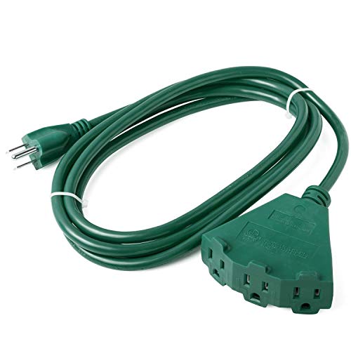 ClearMax 8 Feet Triangular 3 Outlet Heavy Duty Extension Cord Power Splitter 16AWG Indoor Outdoor Use