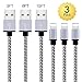 iPhone Charger,MFi Certified Lightning Cable,3 Pack 3/6/10 FT Extra Long Nylon Braided Charging&Syncing Cord Compatible with iPhone Xs/XR/XS Max/X/7/7Plus/8/8Plus/6S/6SPlus/5/5s/5c/(White+Grey)