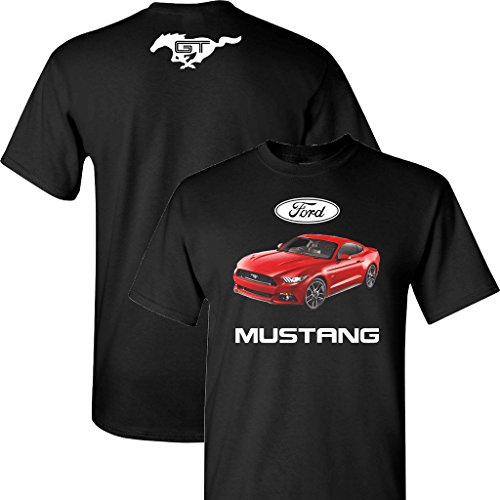 Ford Mustang GT on a Black T Shirt