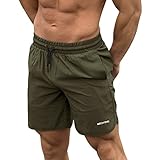 MECH-ENG Men's Dry Fit Workout Gym Bodybuilding Shorts with Pockets