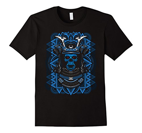 Mens Samurai Skull T-shirt graphic design tshirt 2XL Black