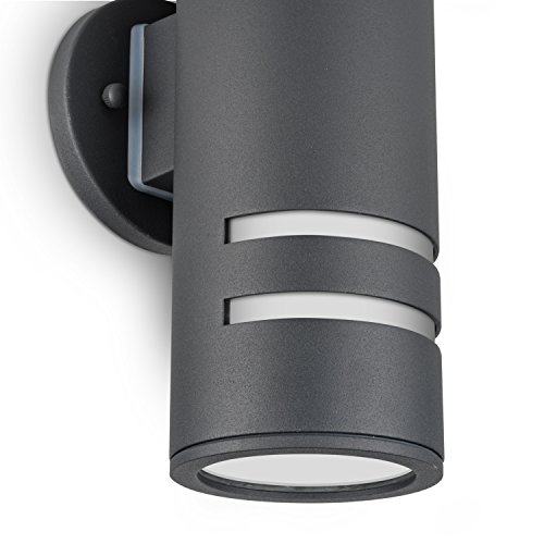 Outdoor Wall Sconce, Modern Porch Light Waterproof Cylinder Wall Light Fixture, UL Listed Painted Gray, Naturous - Thumbnail 3