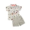 jsadfojas Peuter Baby Jongen Korte Set 2 STKS Gedrukt Gentleman Suits Mouw Button Down Shirt Casual Shorts Zomer Outfits…