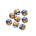 Mystart 50 Pieces Gold Plated 5mm Alloy Enamel Evil Eye Beads Charms for DIY Bracelet Crafts (Royal Blue)