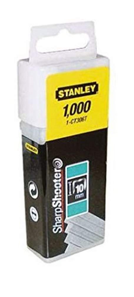 Stanley 1-CT308T 12mm Flat Narrow Crown Staples (1000 Pieces)