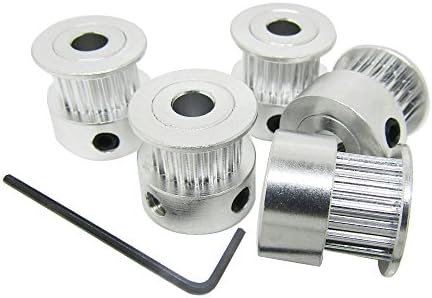 Orish 5Pcs Aluminum Alloy T2.5 Timing Pulley 16 Teeth Bore 5mm