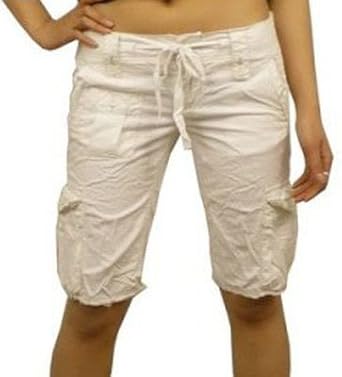 ladies denim cargo shorts