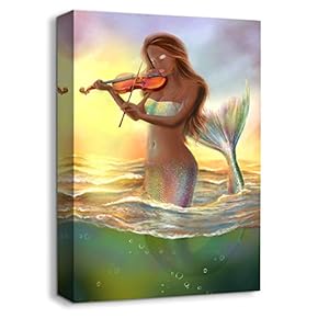 Canvas Wall Art - Elegant Mermaid - Canvas Prints Home Artwork Decoration for Living Room,Bedroom - 12x18 inches