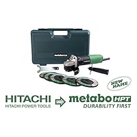 Metabo HPT G12SR4 4-1/2-Inch Angle Grinder, Includes 5 Grinding Wheels and Hard Case, 6.2-Amp Motor, Compact and Lightweight, 5 Year Warranty