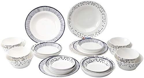 Hankook Chinaware Retro-blue Home Dinnerware Set 21-Pieces Bone Chinaware, Serve for 4