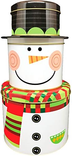 ALEF Christmas/Holiday Decorative Stacking Tins (Snowman)