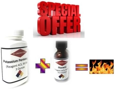 Emergency Fire Starter - Glycerin &amp; Potassium Permanganate Powder Bottle 3 Oz, READ DESCRIPTION