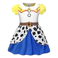 AmzBarley Jessie Costume for Toddler Girls Halloween Party Dress up Wild West Outfits Cosplay Preschool Talent Shows Role Play Clothes Size 2T(1-2Years)