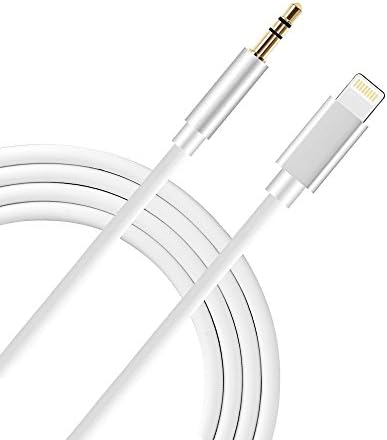 Lightning to 3.5mm Male to Male Aux Stereo Audio Gold Cord cable for iPhone 7 &amp; 7 Plus Worice Premium Headphone Adapter to Car Stereo 3.5mm Aux Cable 3.3ft / 1M (Silver)