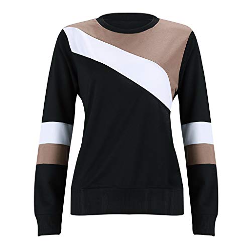 Goddesslili Womens Tops, 2019 New Fashion Design Patchwork Long Sleeve T-Shirt Blouses for Women Girls Ladies Casual Office Wear, Back to School Supplies, Cozy and Comfortable