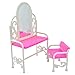 Masingo Fashion Dressing Table And Chair Set For Barbies Dolls Bedroom Furniture