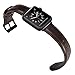 For Apple Watch Band 42mm, KYISGOS Retro Vintage Genuine Leather iWatch Replacement Band for Apple Watch Series 3 Series 2 Series 1, Brownish Black with Black Adapter