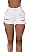 Ermonn Women's Casual high waisted Distressed Ripped Stretch Denim Shorts Jeans