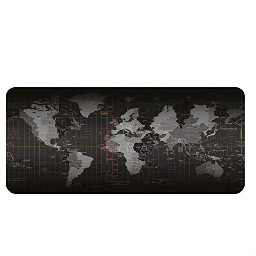 Shot Case World Mouse Mat for PC Asus Chromebook Keyboard Desktop Waterproof Map 40 x 90 cm Black
