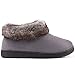 Women's Cozy Memory Foam Slippers Fluffy Micro Suede Faux Fur Fleece Lined House Shoes with Non Skid Indoor Outdoor Sole (Medium / 8 B(M) US, Gray)