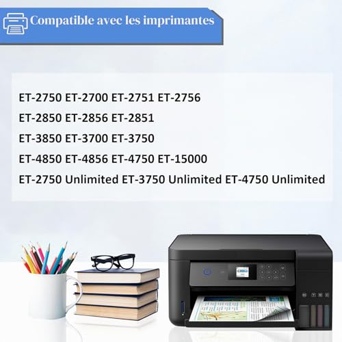 SHUOLEI 102 Ink ET-2856 ET-4856 ET-2850 ET-15000 ET-2700 Compatible with Epson 102 Ink Bottle Multipack for ET-2750 ET-2751 ET-2756 ET-2851 ET-3700 ET-3750 ET-475 0 ET-4850 (4 Pack,BK C M Y)